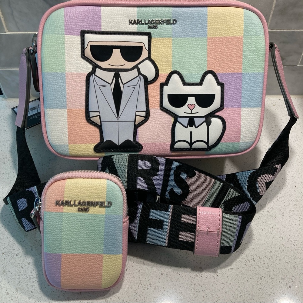 Karl Lagerfeld blush combo Pastel Crossbody Bag Set maybelle the cat NWT